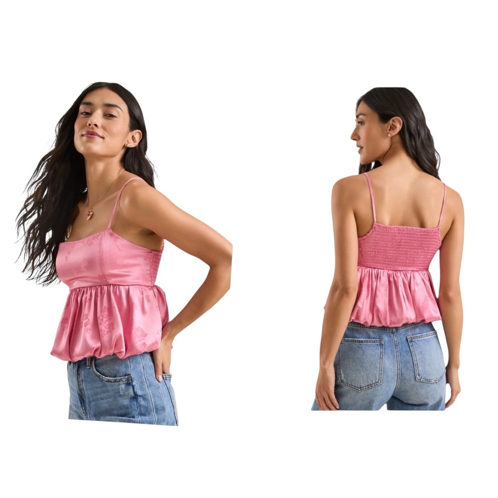 Altar'd State Samantha Satin Bubble Top size XL